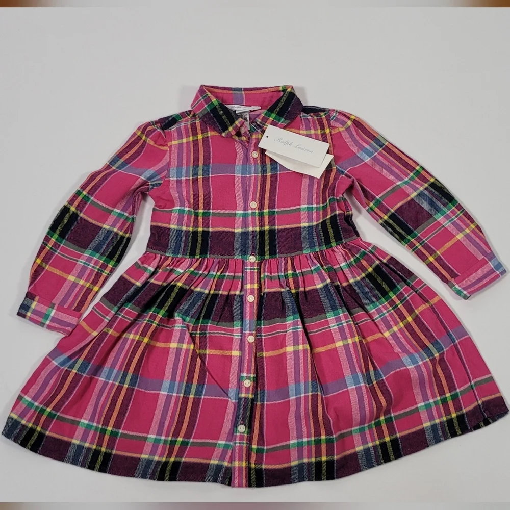 Plaid Pink Dress Set for Kids